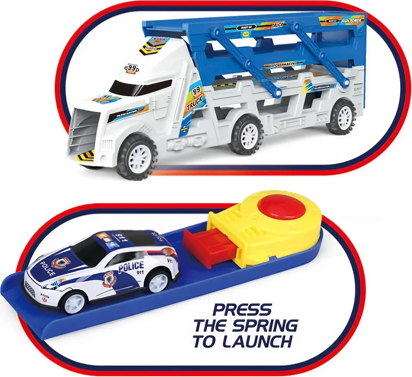 Kamioni i Lidhur Me Makina Lodë Për Fëmijë