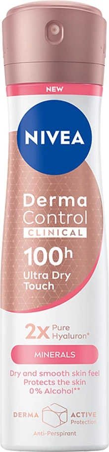 Spray antiperspirant Nivea Derma Control Clinical Ultra Dry Touch për femra 150ml