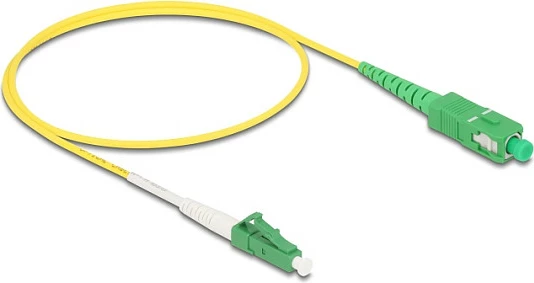 Kabllo fibër optike DeLOCK LC/APC në SC/APC, Simplex Singlemode OS2, 0.5 m, e verdhë