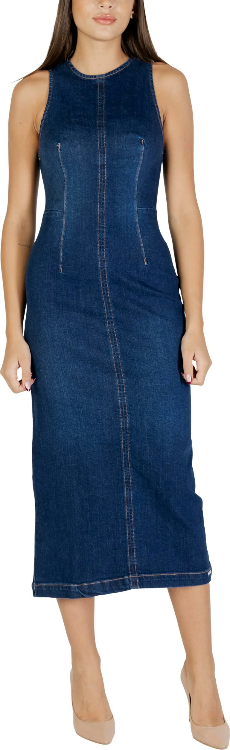Fustan i gjatë Colcci 044.11.00193 për femra, blu e errët denim