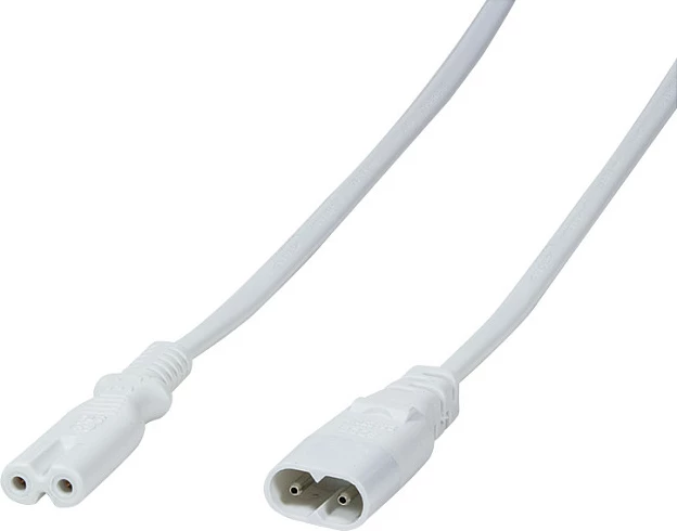 Kabllo zgjatëse rryme LogiLink, 2 m, IEC C7/C8, e bardhë