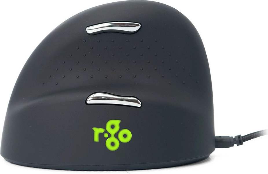 Maus R-Go HE, ergonomik i madh, USB, 2400 DPI, për të majtë, i zi/argjendtë