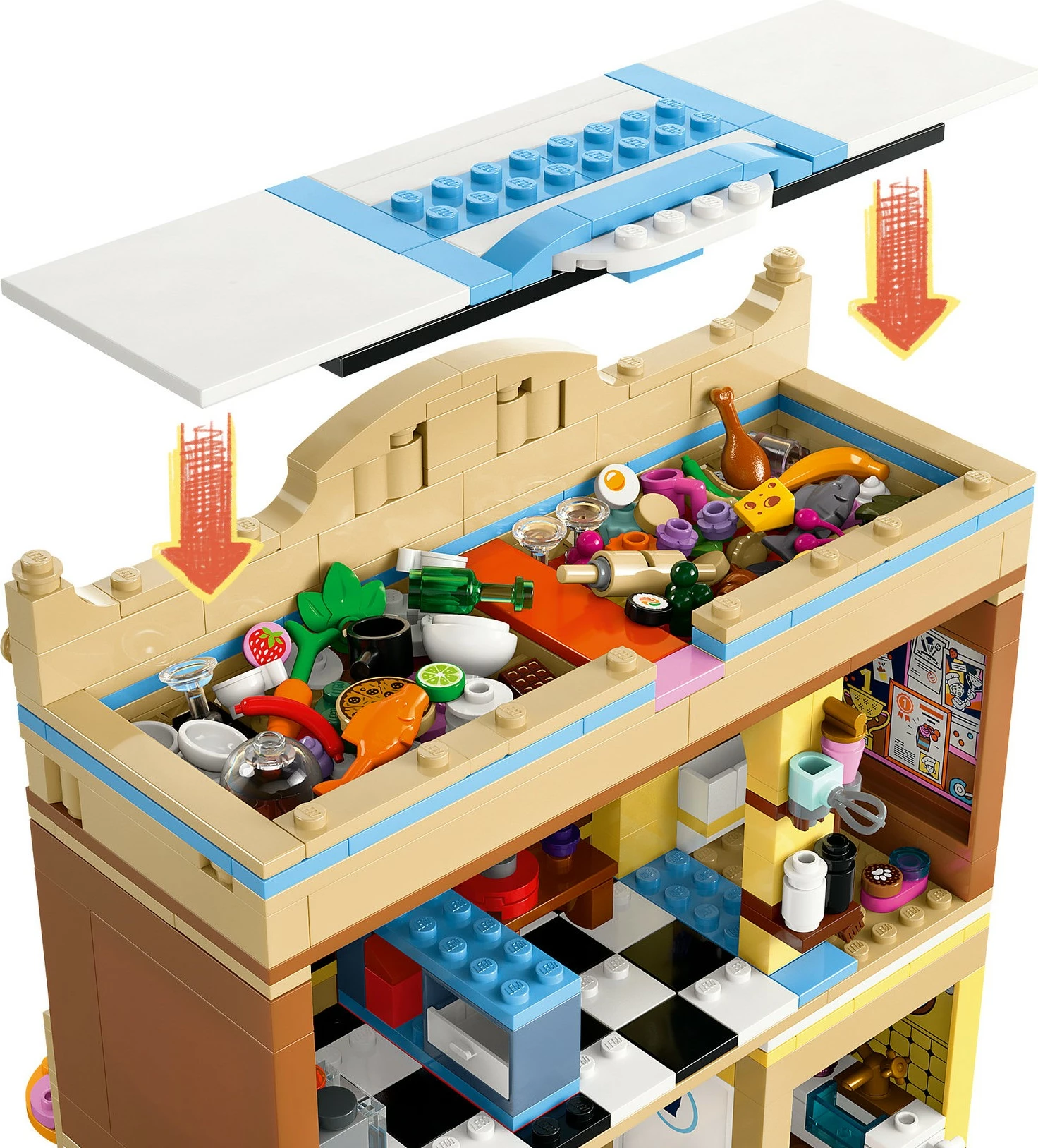 Set ndërtimi LEGO Friends 42655, restorant dhe shkollë gatimi, 896 pjesë, shumëngjyrësh