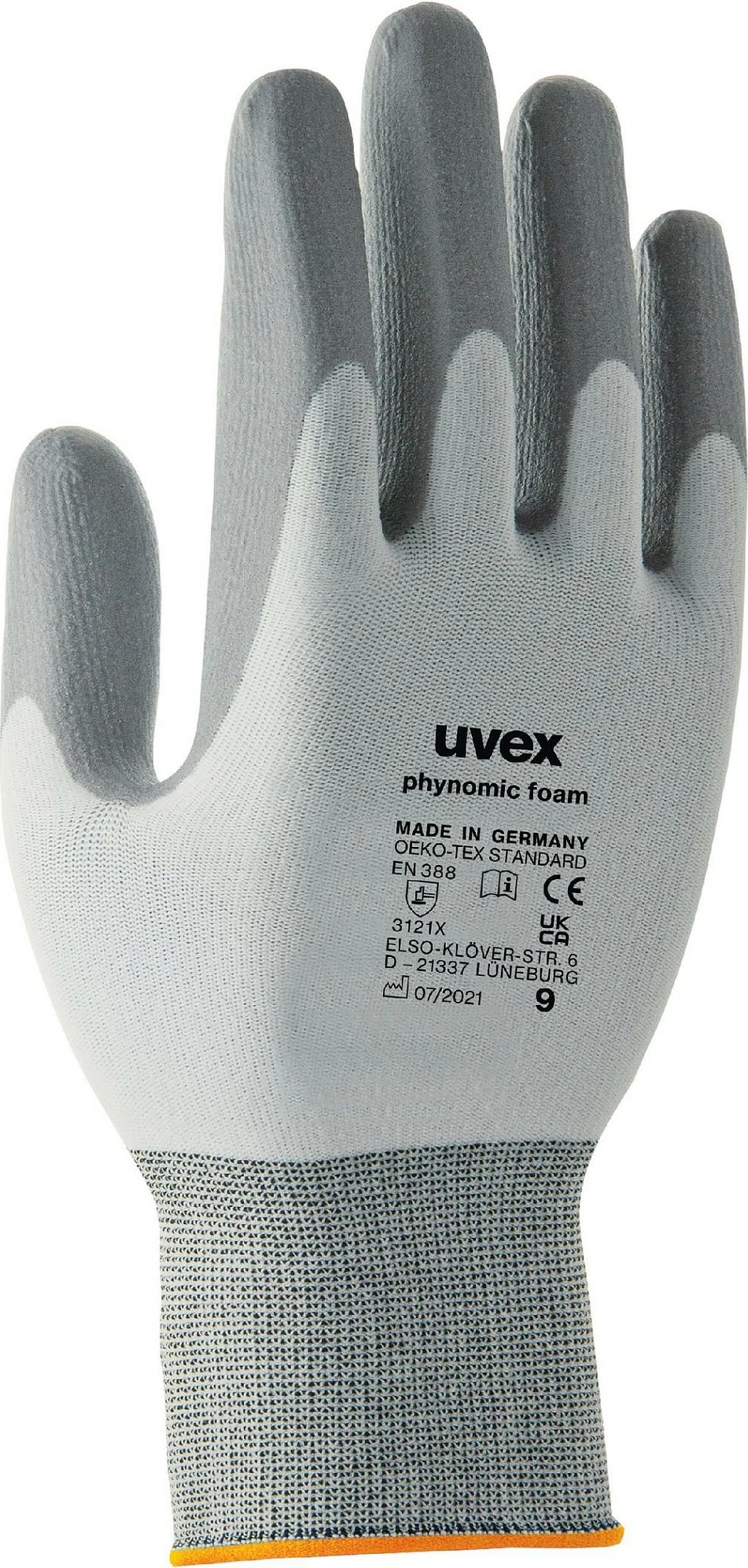 Doreza pune uvex 6005009 Phynomic Foam, madhësia 9, gri/bardhë