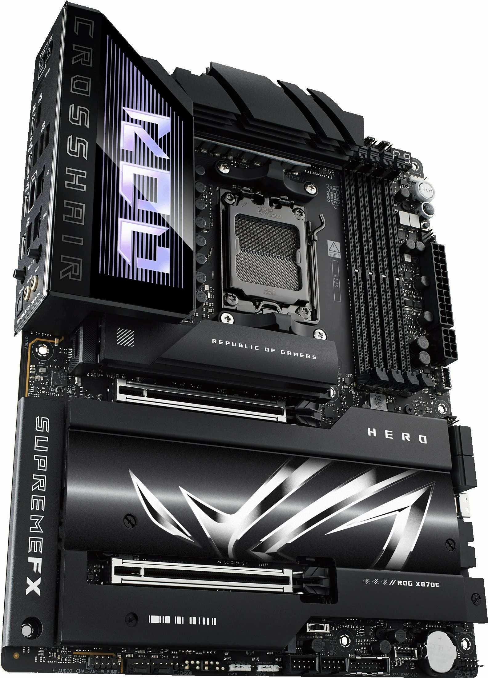 Pllakë amë Asus ROG Crosshair X870E Hero ATX, AM5, DDR5 deri 256GB, Wi‑Fi 7