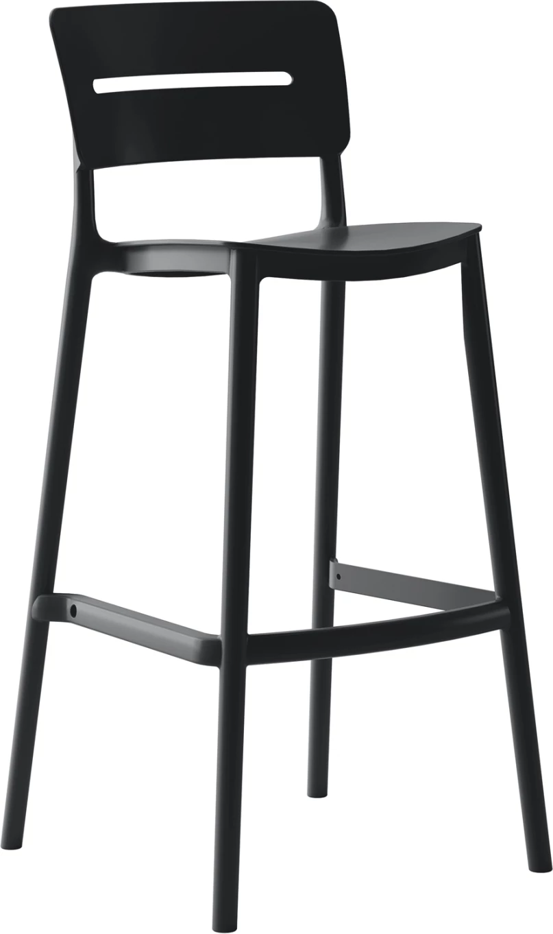 Karrige për bar polipropileni SNOD2 FH6100.02, e zezë, 37,2x50x101,5H cm