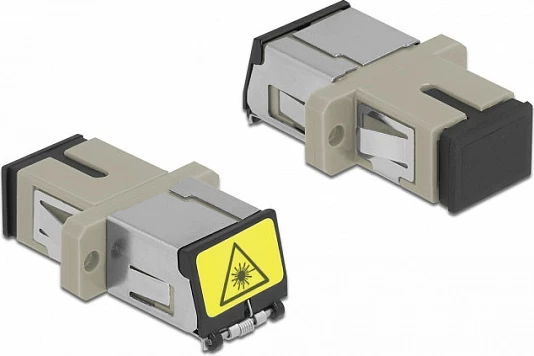 Adapter fibër optike DeLOCK SC/SC Simplex, single-mode, me mbrojtje lazeri, bezhë