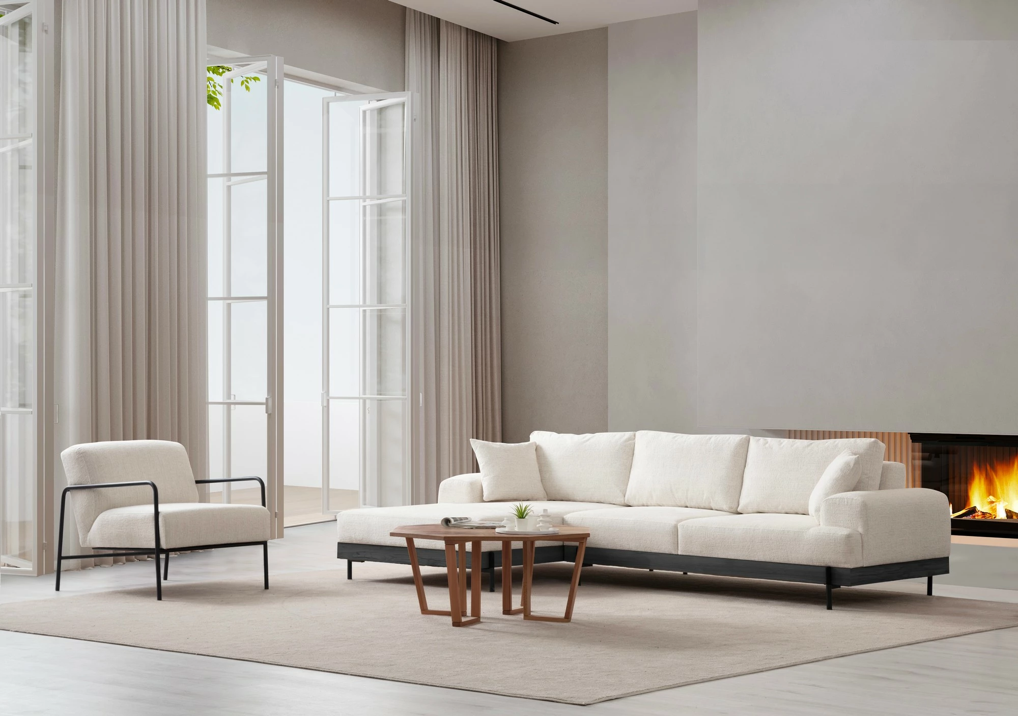 Këndare Atelier del Sofa, e zezë majtas - e bardhë