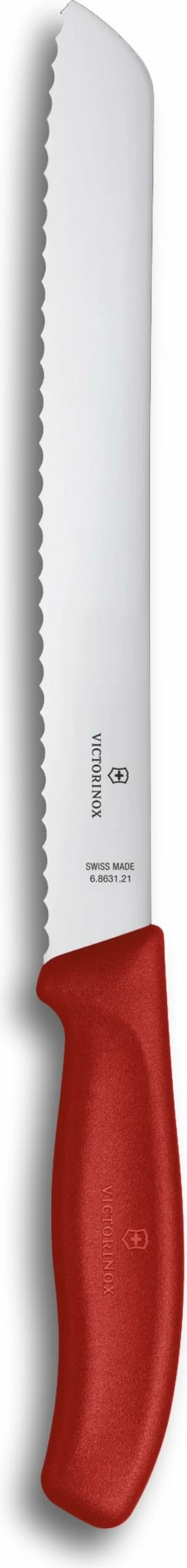 Thikë kuzhine Victorinox Swiss Classic 21cm, për bukë, e kuqe 