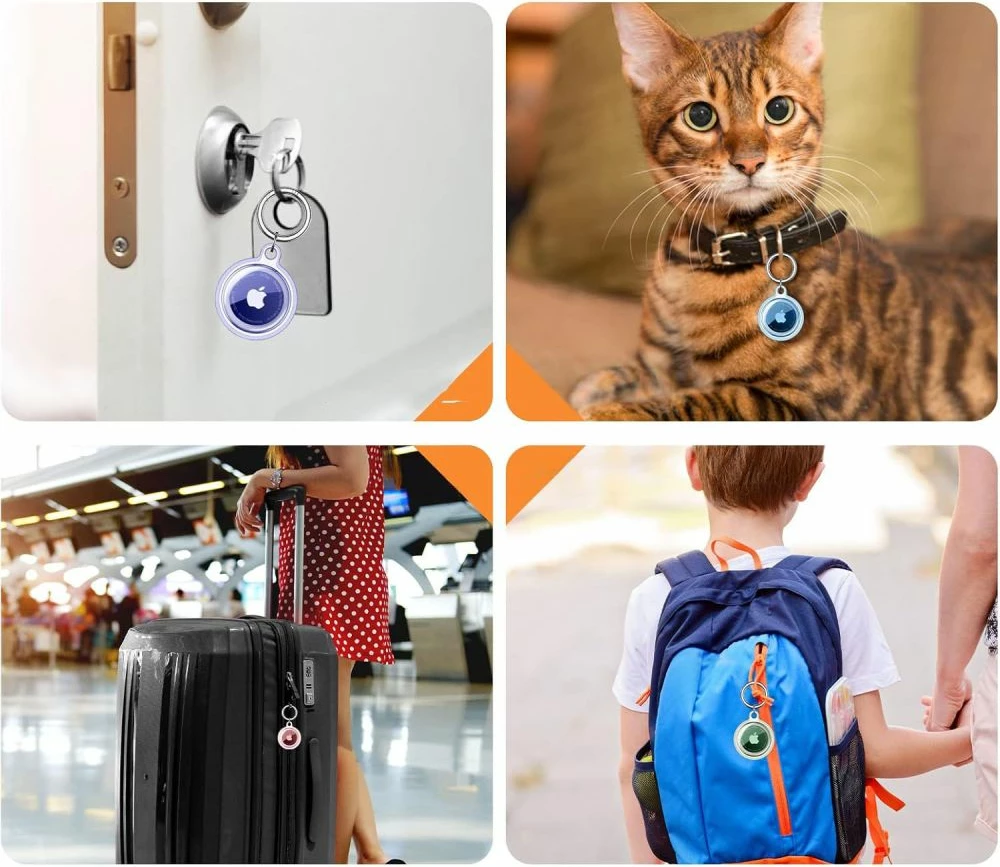 Mbështjellës Tech-Protect Icon 4-pack për Apple AirTag, Transparent