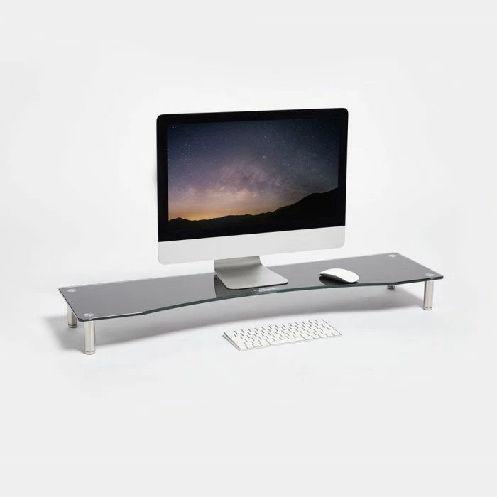 Mbajtëse monitori VONHAUS 3000294 XL 100 cm, xham i temperuar, deri 30 kg, për 2 monitorë, e zezë