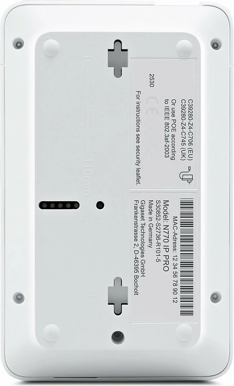 Stacion bazë DECT IP Gigaset N770 IP PRO, PoE, 120 kanale, i bardhë