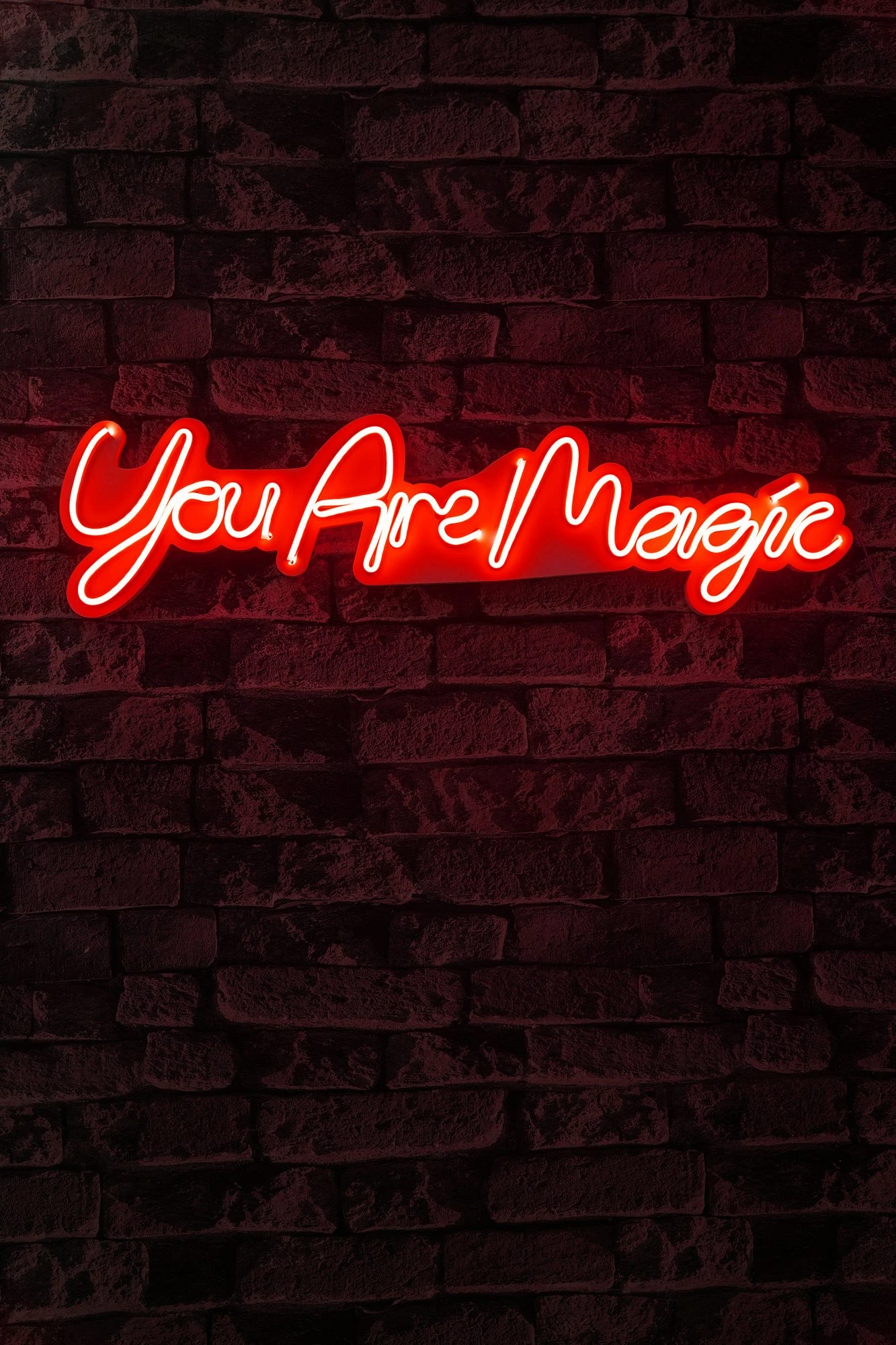 Dritë dekorative murale LED, plastikë, 'You Are Magic', e kuqe