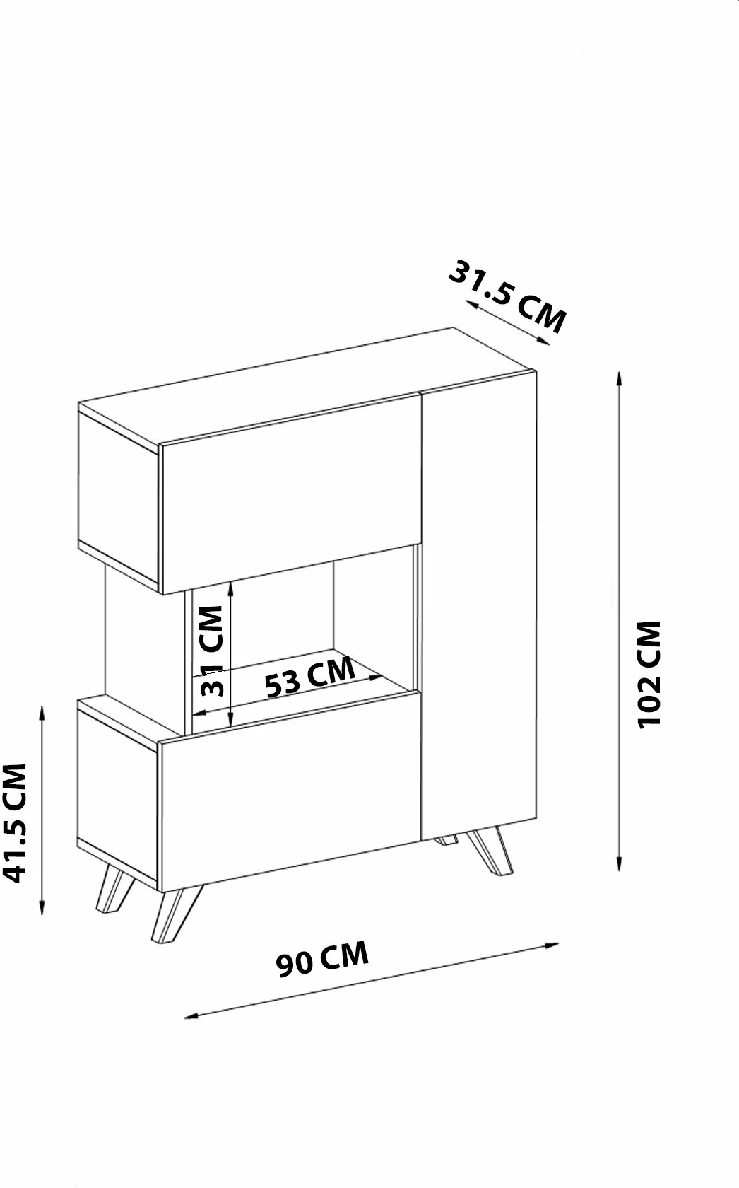 Dollap multifunksional Hanah Home, Bambi, i bardhë