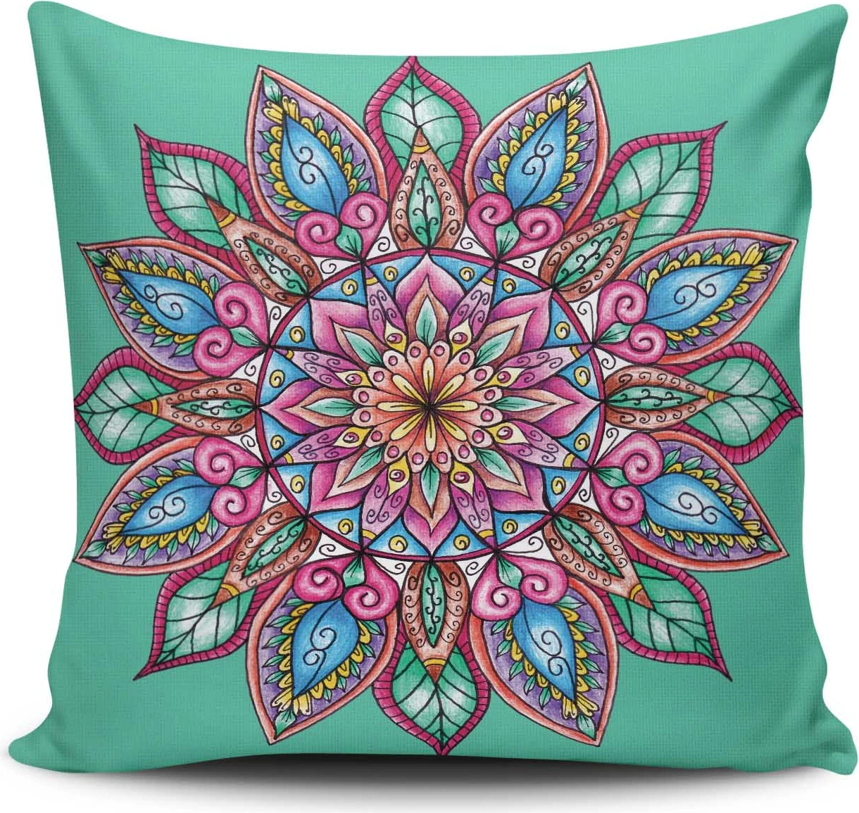Jastëk dekorativ Aberto Design, MANDALA-11, shumëngjyrësh, 43x43cm