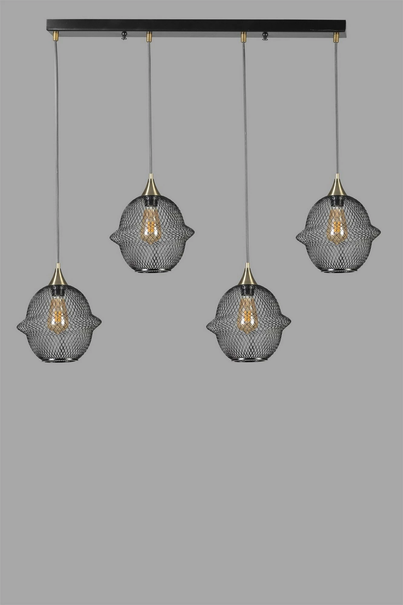 Llambë tavani Opviq Merkür, 4 llampa, e zezë, varëse