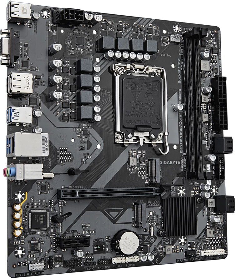 Pllakë amë GIGABYTE B760M E, LGA1700, DDR5 (2 slote), mATX