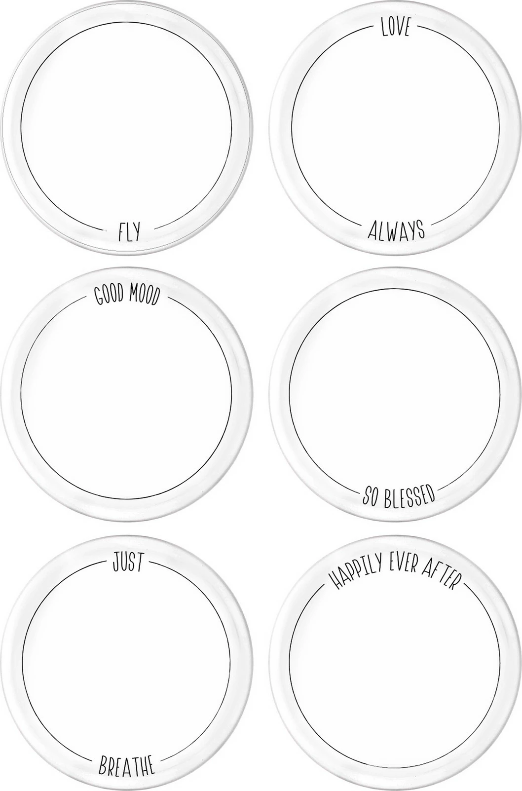 Set pjatash ëmbëlsirash qeramike (6 copë), Hermia, DLY001