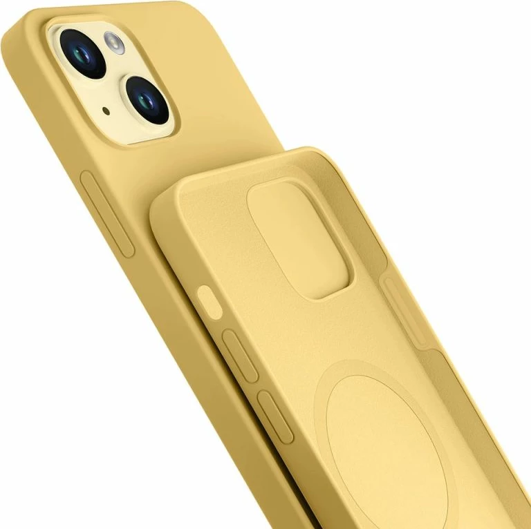 Kllapë telefoni 3mk Hardy Silicone MagCase për iPhone 15 Plus, e verdhë