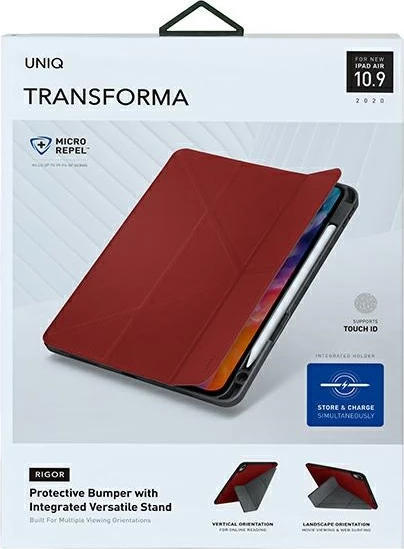 Mbështjellës UNIQ Transforma Rigor për iPad Air 10.9" (2020), e kuqe
