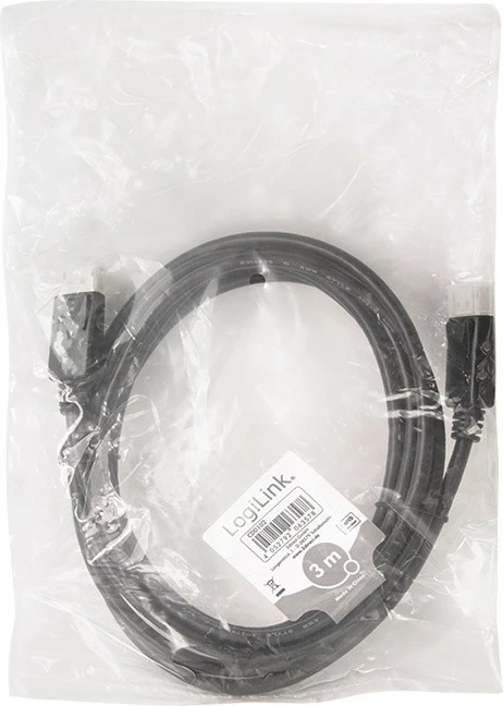 Kabllo DisplayPort LogiLink CD0102, 3m, 4K/60Hz, e zezë