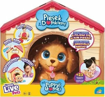 Pelush elektronik qenush me shtëpi Little Live Pets Cobi 26477, multicolor, set