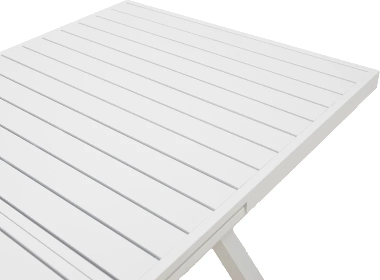 Tavolinë zgjeruese Dagyn, alumin e bardhë, 180-240x90x76cm