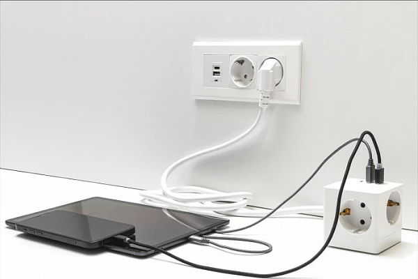 Zgjatues prizash kub DeLOCK 11497, 3x Schuko + USB-C/2x USB-A, 3680W, i bardhë