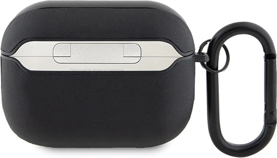 Mbështjellës AMG për AirPods Pro 2, lëkurë, i zi, me logo të bardhë