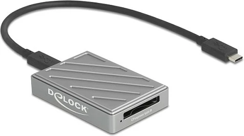 Card reader DeLOCK USB4 Type-C për CFexpress 2.0 Type B, 40 Gbps, gri