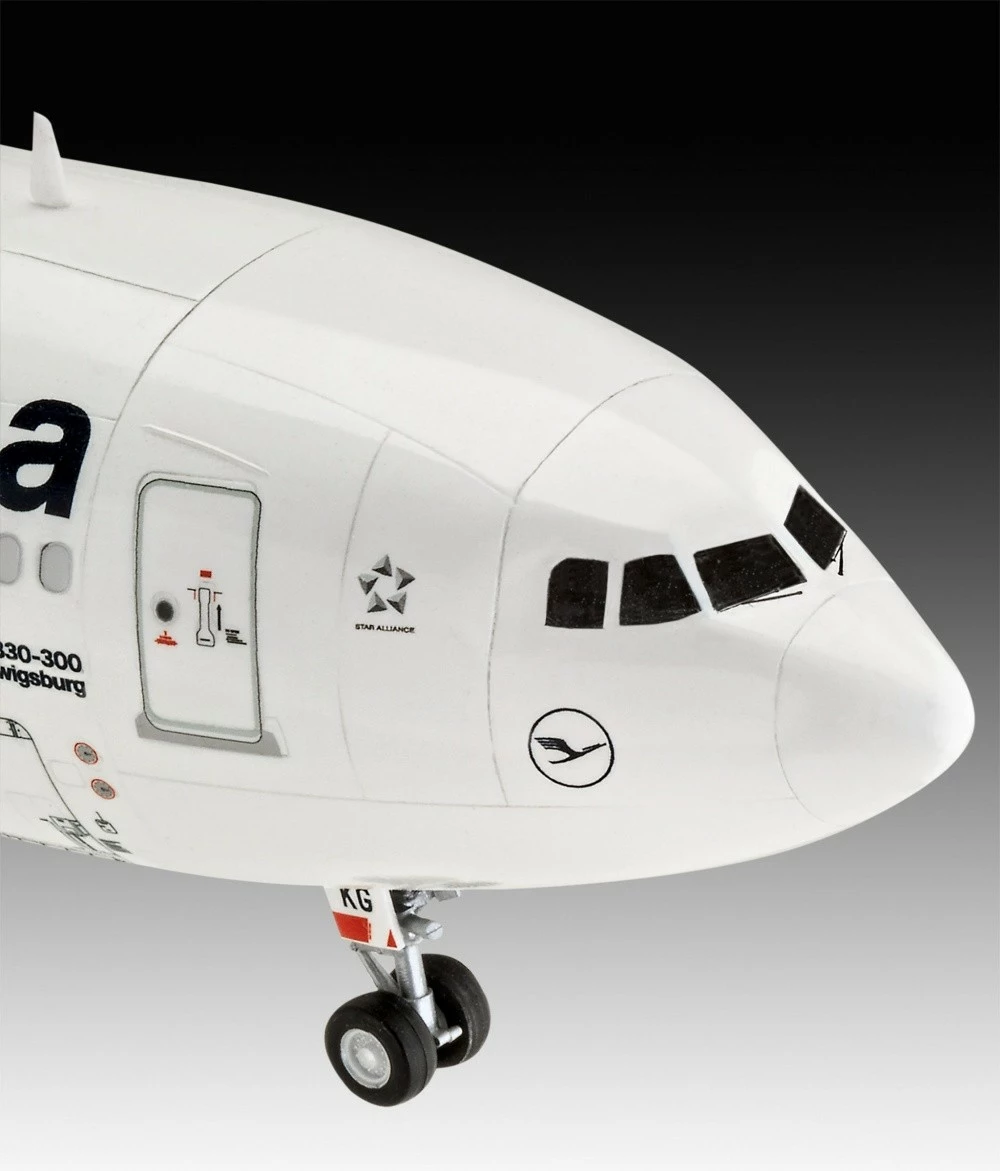 Model plastik aeroplani Revell Airbus A330-300 Lufthansa 1:144, 105 pjesë