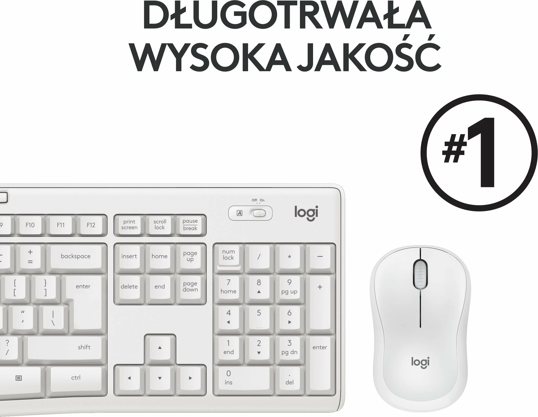Tastierë + Maus wireless Logitech MK295 Silent (920-009824), e bardhë, set