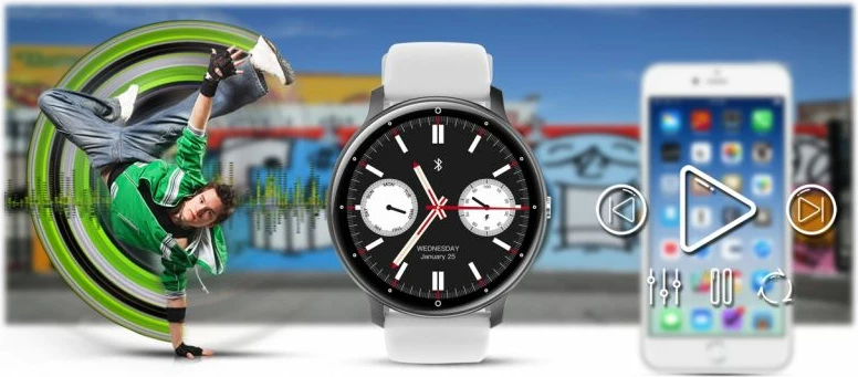 Smartwatch Gravity për të gjithë, zi/bardhë