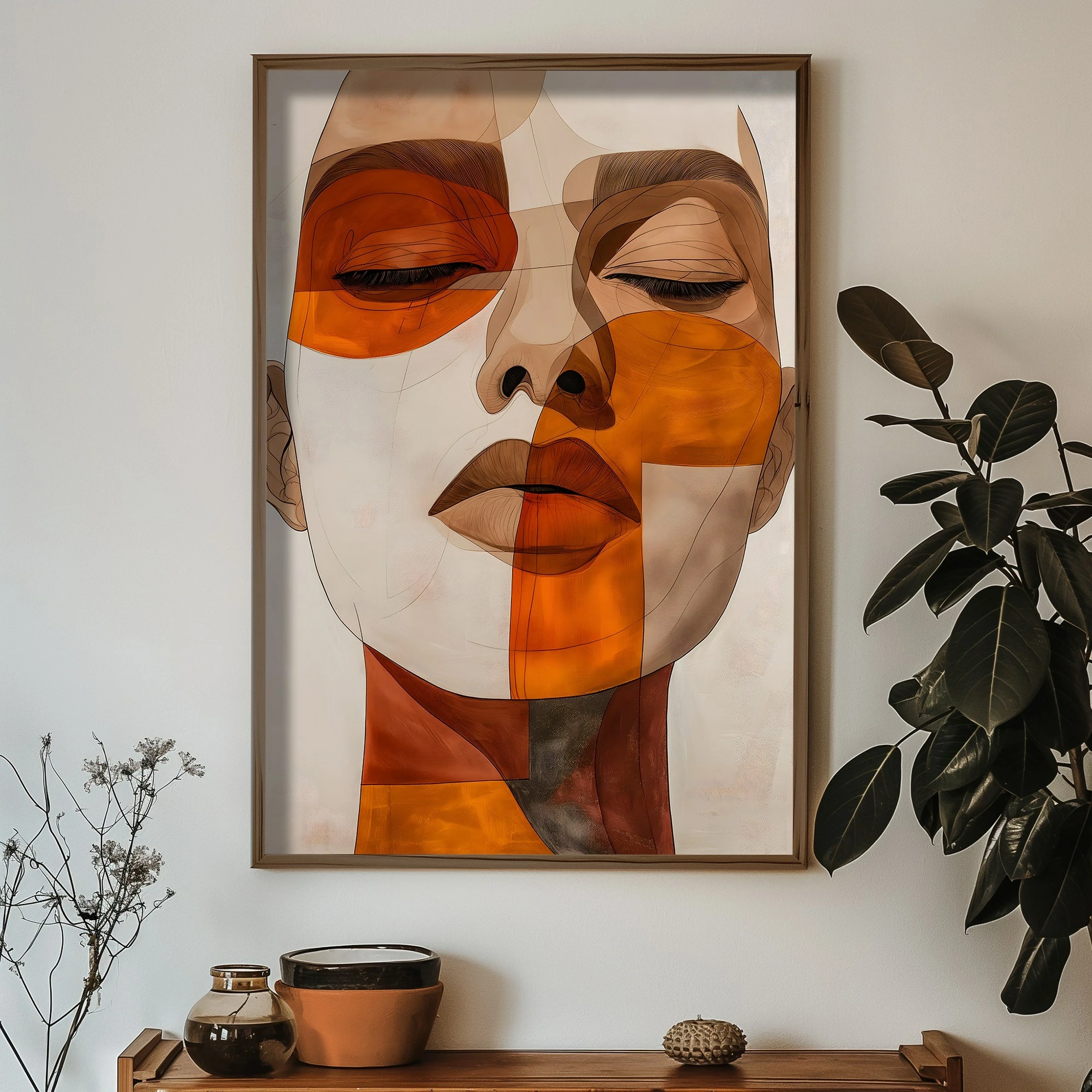 Pikturë dekorative me kornizë MDF, shumëngjyrëshe, HUM078