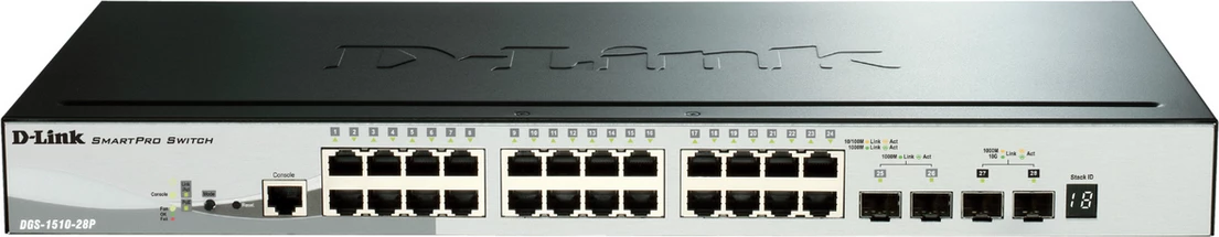 Switch D-Link DGS-1510-28P, 24 porta Gigabit, PoE, Managed, L3, rackmount
