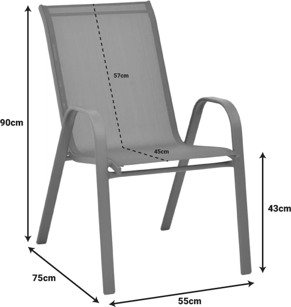 Karrige për kopsht Calan, 55x75x90cm, metal/e zezë