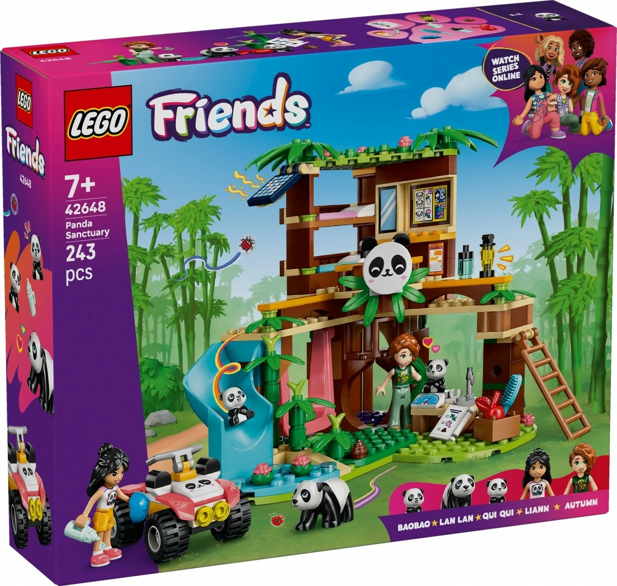 Set LEGO Friends Panda Care in the Reserve 42648, 243 pjesë, për fëmijë, shumëngjyrësh