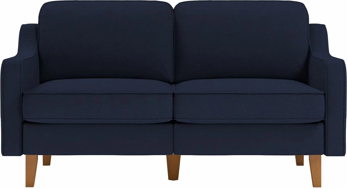 Divan dy-vendësh Atelier del Sofa, Robin 2, ngjyrë blu nate, këmbë dru arre