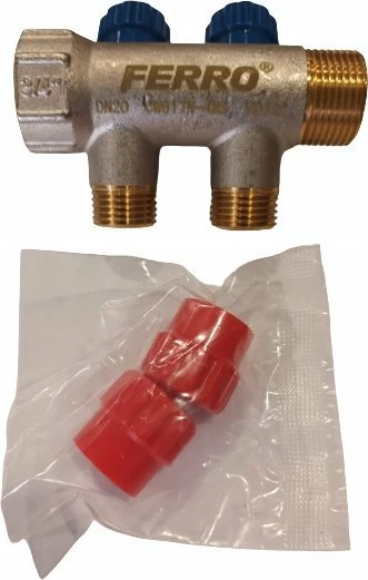 Ndarës sanitar Ferro RDW200200 3/4"x1/2" 2-drejtim bakër
