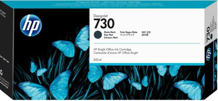 Kasetë boje, HP, 730 (P2V71A), 300 ml, e zezë mat