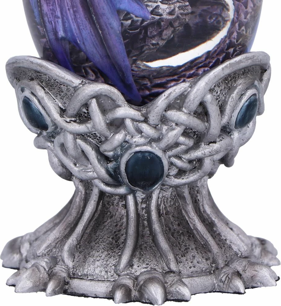 Figurinë NEMESIS NOW Elemental Dragonlings Air, rezinë, e pikturuar me dorë, 12 cm, argjend/vjollcë, kuti dhurate