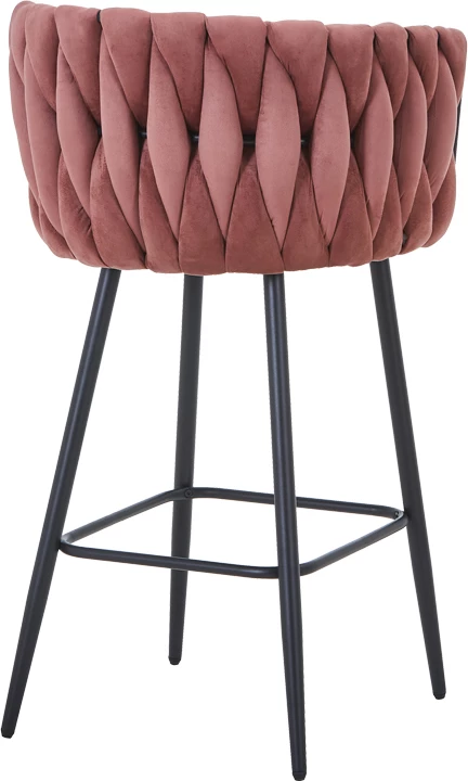 Karrige për bar Vivian, kadife 'rotten apple', këmbë metalike të zeza, set prej 2 copë, 57x50x100cm