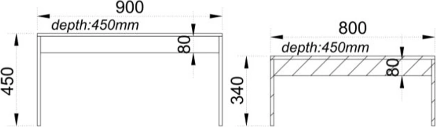 Set tavolinash kafe Petra Duo, efekt guri, sonoma e errët, 90x45x45