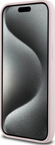 Mbështjellës Karl Lagerfeld Silicone Karl & Choupette Ring MagSafe për iPhone 15 Pro Max, Rozë