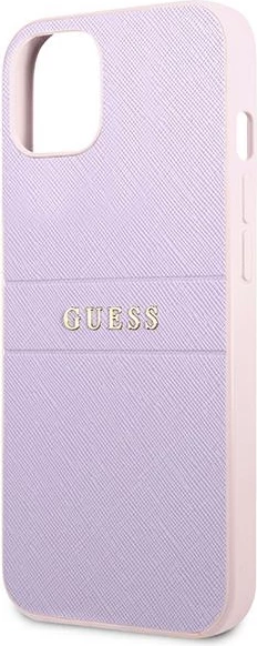 Mbështjellës Guess GUHCP13SPSASBPU për iPhone 13 mini, Saffiano, vjollcë