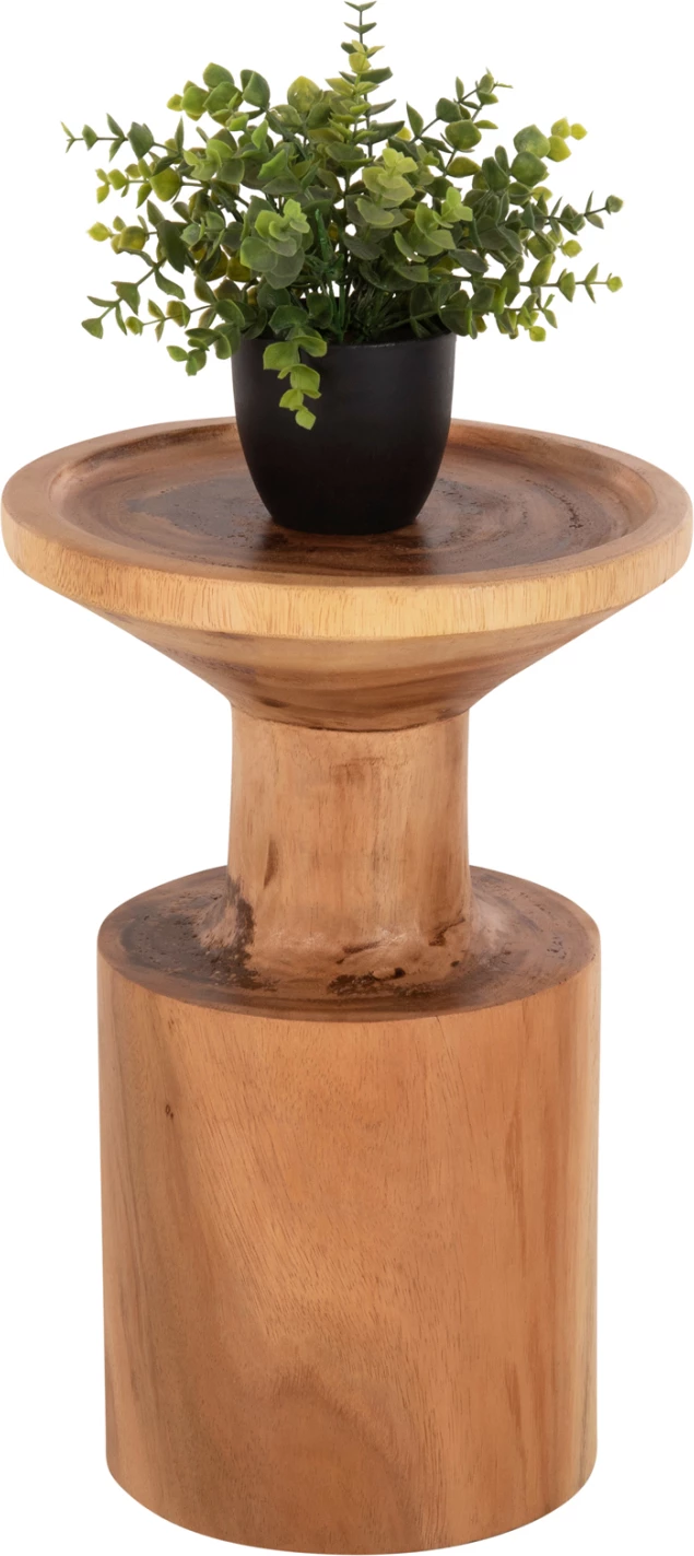 Tavolinë anësore BERMAL, dru SUAR, natyrale, Φ30x46H cm