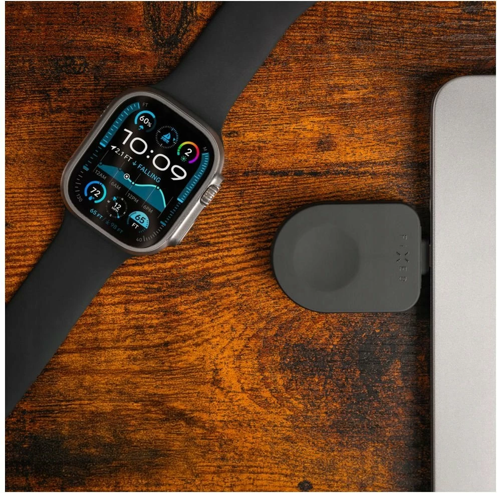 Adapter karikimi USB-C Fixed për Apple Watch (Powerstation Uni kompatibil), i zi, 1 copë