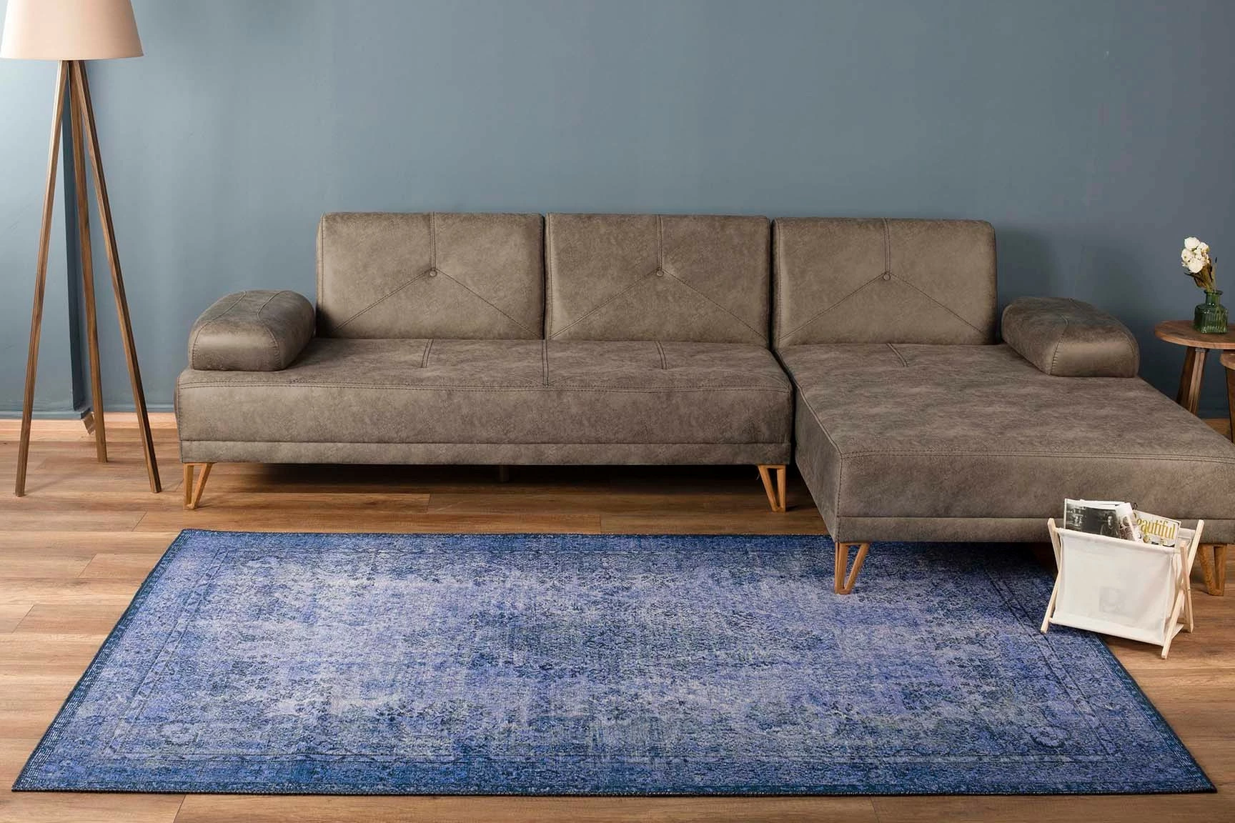 Qilim Conceptum Hypnose, Dorian Chenille, ngjyrë kaltër e errët, 210x310cm
