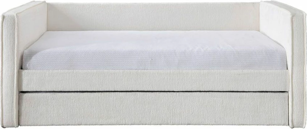 Krevati divan Calmo, për dyshek 90x190cm, krem, 222x99x84.2