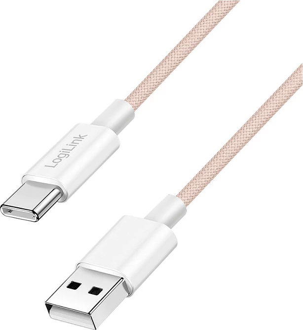 Kabëll USB 2.0 Type-C LogiLink, USB-A në USB-C, 1 m, 60W, rozë